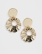 Ashiana Abstract Oversized Drop Circle Earrings - Gold