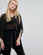 Vila Belted Tunic - Black