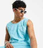 Collusion Towelling Tank Top In Aqua Blue - Part Of A Set