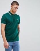 Fred Perry Twin Tipped Polo Shirt In Green - Green