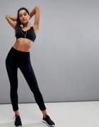 Kisaiya Mesh Seamless Dual Layer Active Legging - Black