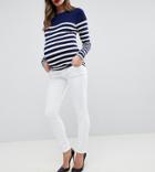 Asos Design Maternity Ridley High Waist Skinny Jeans In White With Under The Bump Waistband - White