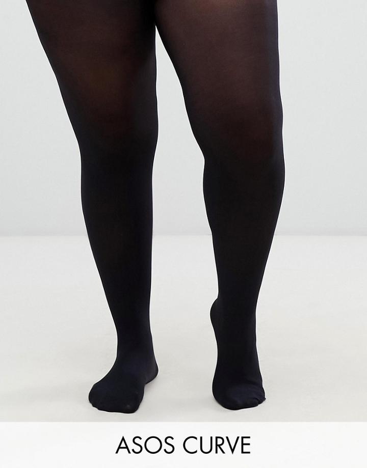 Asos Design Curve 60 Denier Tights In Super Stretch Fit - Black