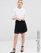 Asos Petite Pleated Mini Skirt - Black
