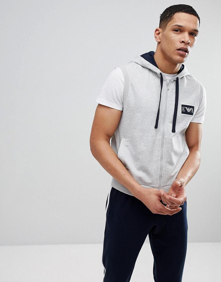 Emporio Armani Lounge Hooded Tank Sweat In Gray - Gray