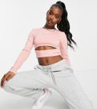 Missguided Msgd Set Layering Top With Cut Outs In Blush-pink