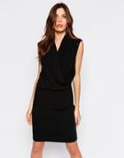 Selected Timla Wrap Front Dress - Black