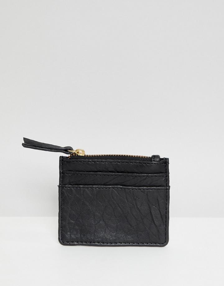 Urbancode Leather Coin Purse With Card Holder - Black