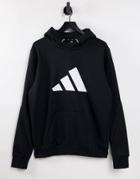 Adidas Winterized Hoodie With Large Logo In Black