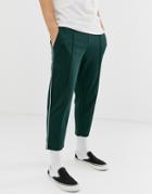 Only & Sons Tapered Cropped Side Stripe Track Pant-green