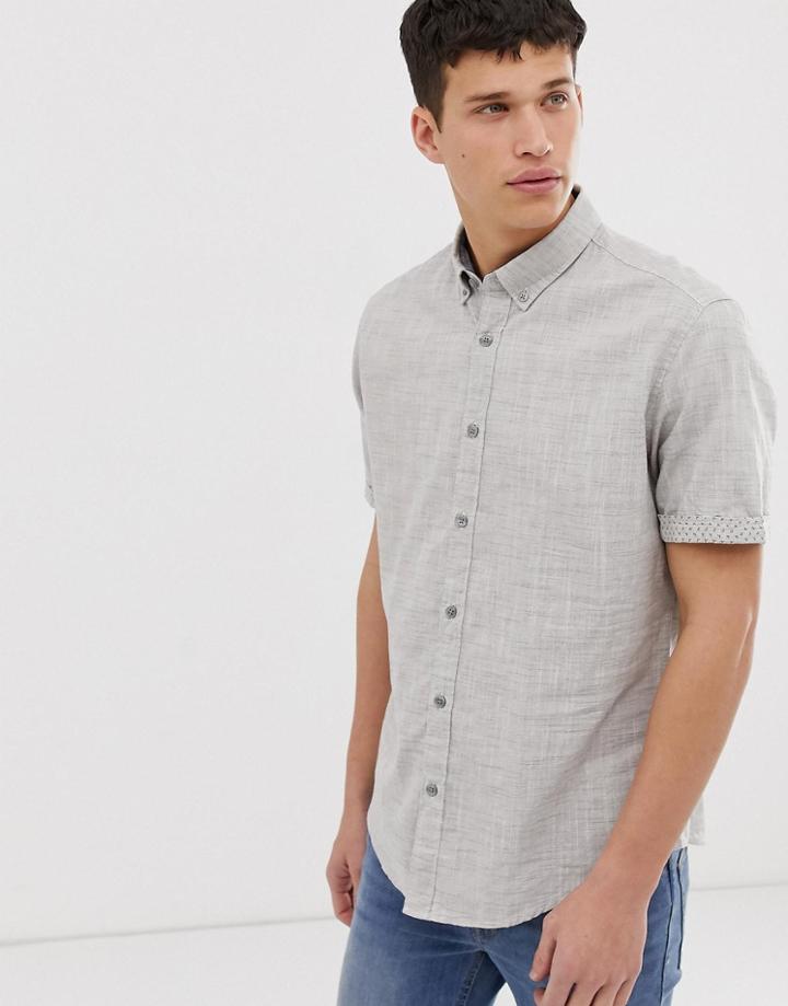 Esprit Linen Mix Shirt In Gray - Gray