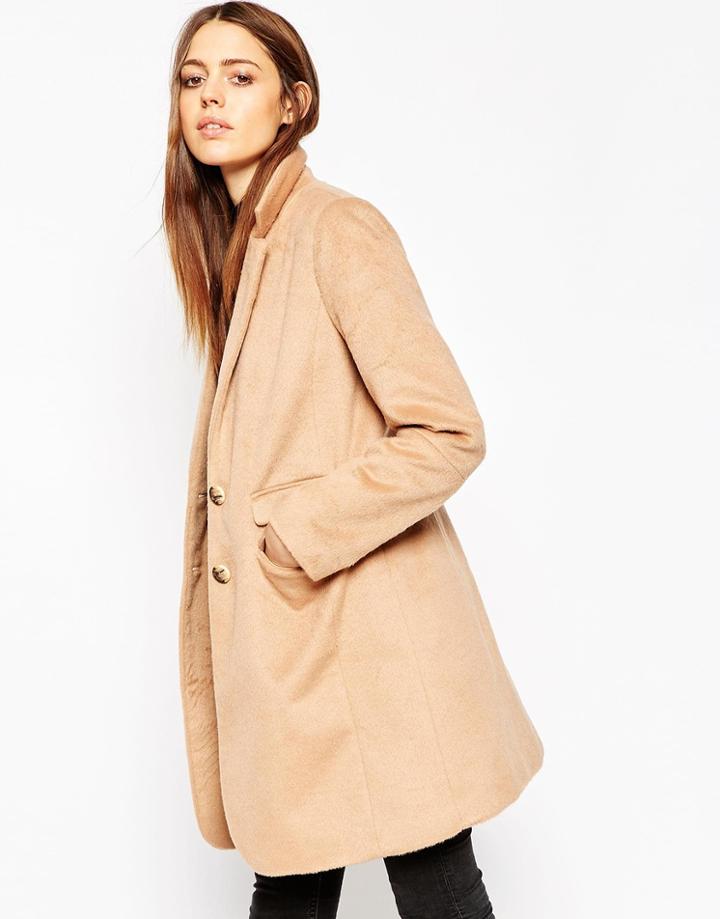 Asos Coat With Seam Detail - Camel $78.00