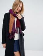Alice Hannah Rib & Cable Patchwork Scarf - Multi