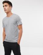 Selected Homme T-shirt With Herringbone Jacquard - Black