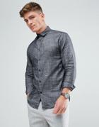 Selected Homme Regular Shirt In Basketweave - Black