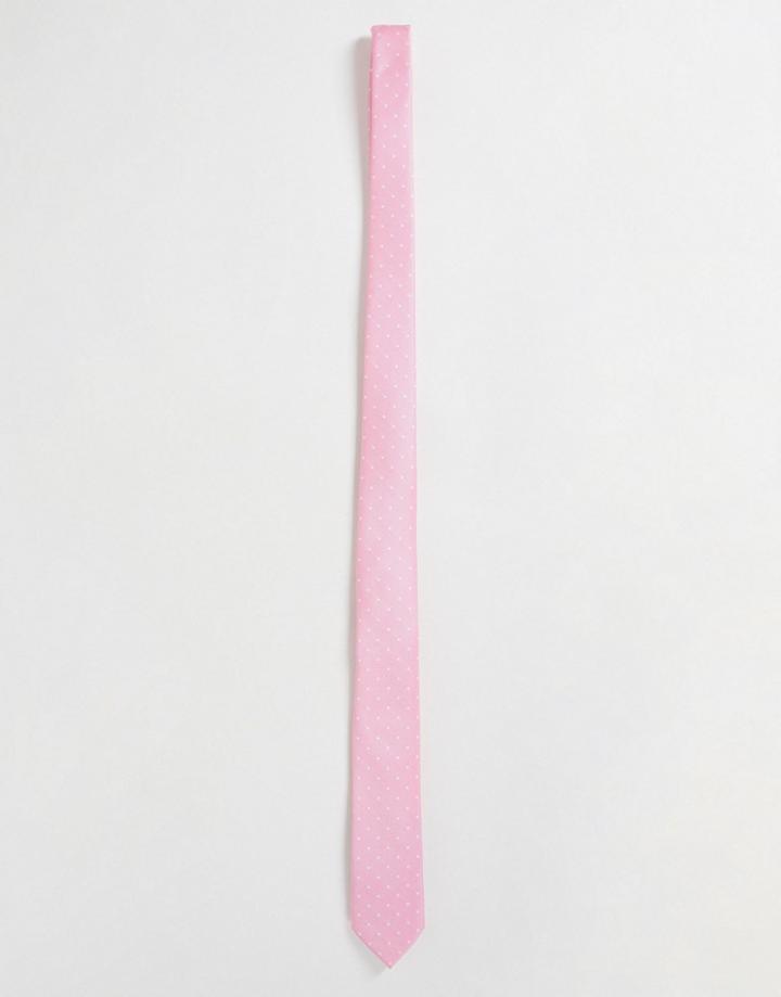 French Connection Dotted Tie-pink