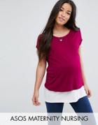 Asos Maternity Nursing T-shirt With Double Layer - Red