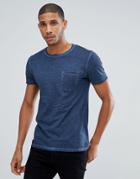Tom Tailor T-shirt In Navy Texture With Pocket - Navy