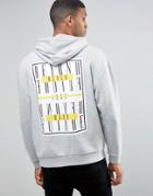 Asos Oversized Hoodie With Back Print - Gray