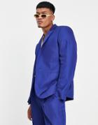 Asos Design Slim Fit Suit Jacket In Electric Blue