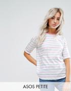 Asos Petite T-shirt In Candy Stripe - Multi