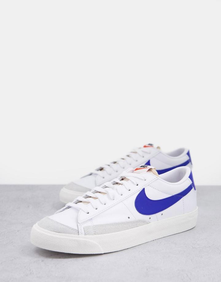 Nike Blazer Low '77 Vntg Suede Sneakers In White/hyper Royal