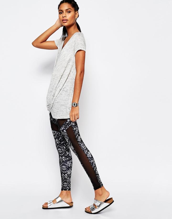 South Beach Printed Mesh Insert Legging