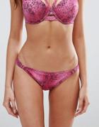 Asos Fuller Bust Exclusive Snake Print Strappy Bikini Bottom - Pink