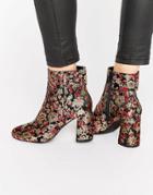 Asos Elan Heeled Ankle Boots - Red