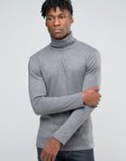 Esprit Roll Neck Long Sleeve T-shirt - Gray