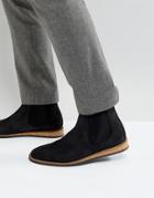 Zign Suede Chelsea Boots With Cork Detail - Black