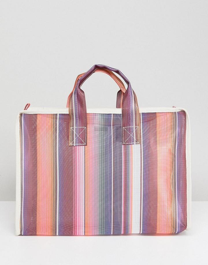 Asos Pattern Mesh Shopper Bag - Multi