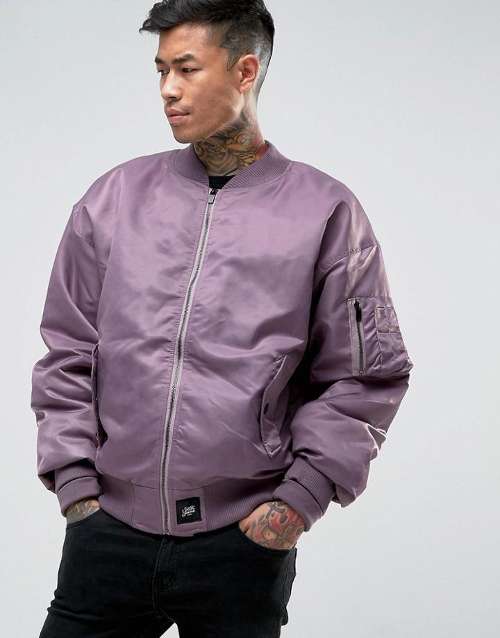 Sixth June Super Oversized Ma1 Bomber In Purple - Purple