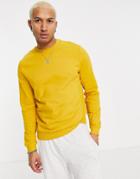 Asos Design Sweatshirt In Mustard-yellow