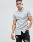 New Look Muscle Fit Shirt In Gray Marl - Gray