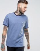 Original Penguin Pique Ringer T-shirt Slim Fit In Navy - Navy