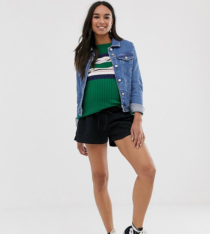 Asos Design Maternity Under The Bump Sweat Short - Black