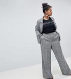 Unique 21 Hero Plus High Waist Pants In Prince Of Wales Check Co-ord - Gray