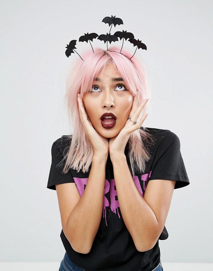 Asos Halloween Flying Bat Headband - Black