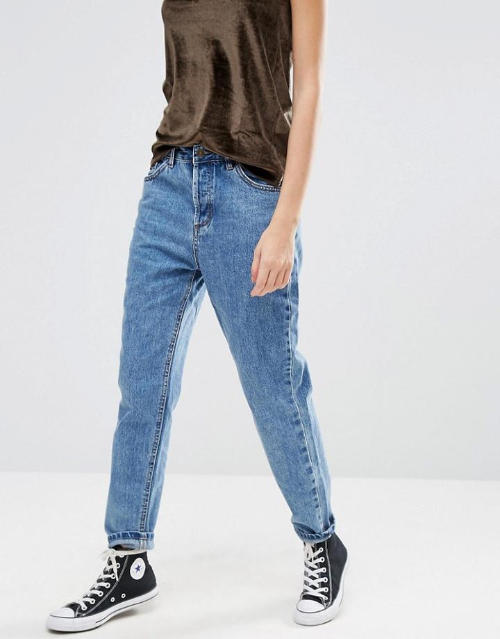 Pull & Bear Light Wash Mom Jean - Blue