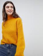 New Look Slouchy High Neck Sweater - Yellow