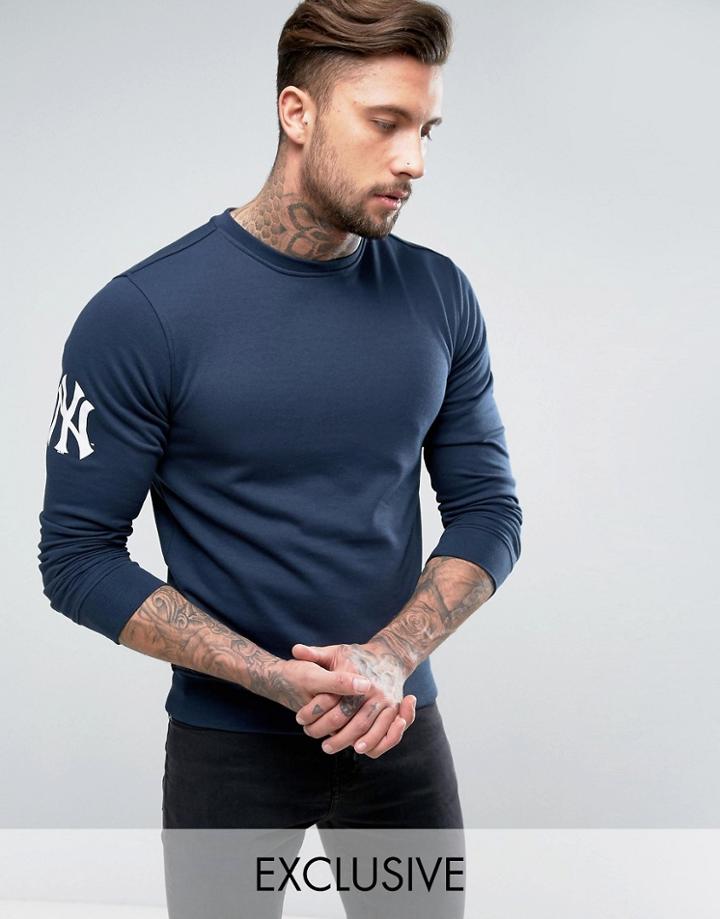 Majestic Yankees Oversized Sweatshirt Exclusive To Asos - Navy