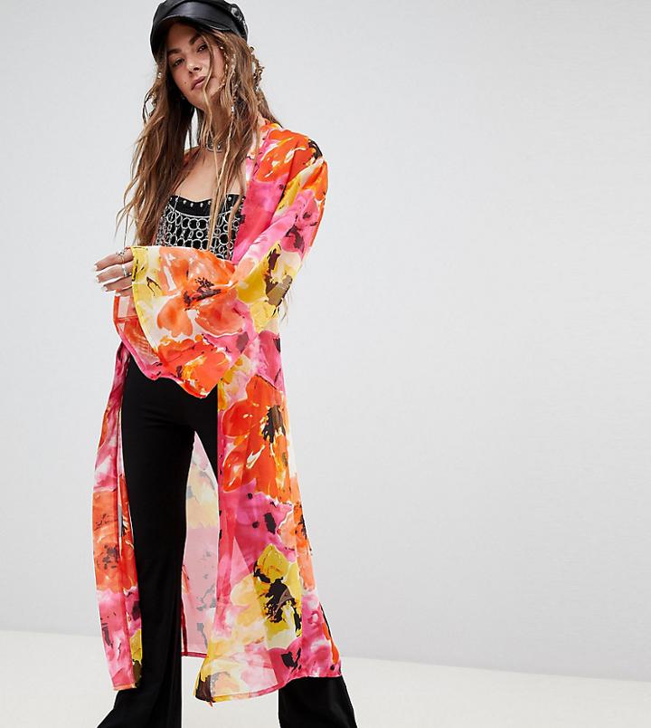 Sacred Hawk Floral Kimono - Pink