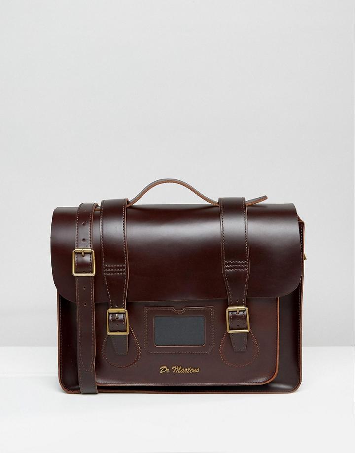 Dr Martens 15 Inch Leather Satchel - Brown