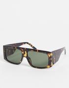 Madein. Chunky Slim Line Sunglasses-brown