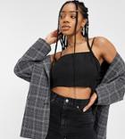 Naanaa Tall Crop Top 3 Piece Suit In Black