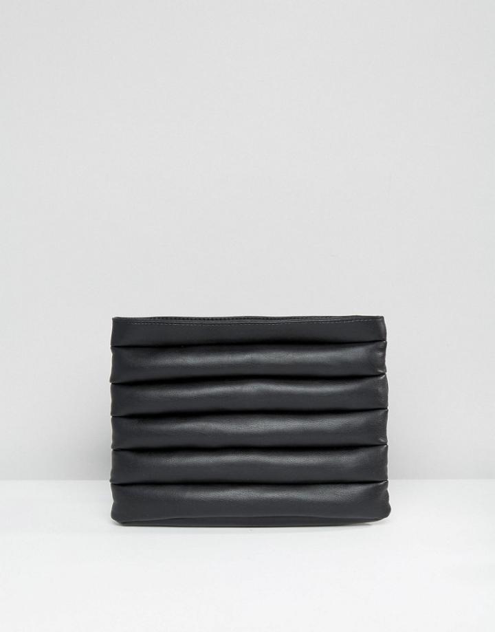 Asos Puffy Panel Clutch Bag - Black