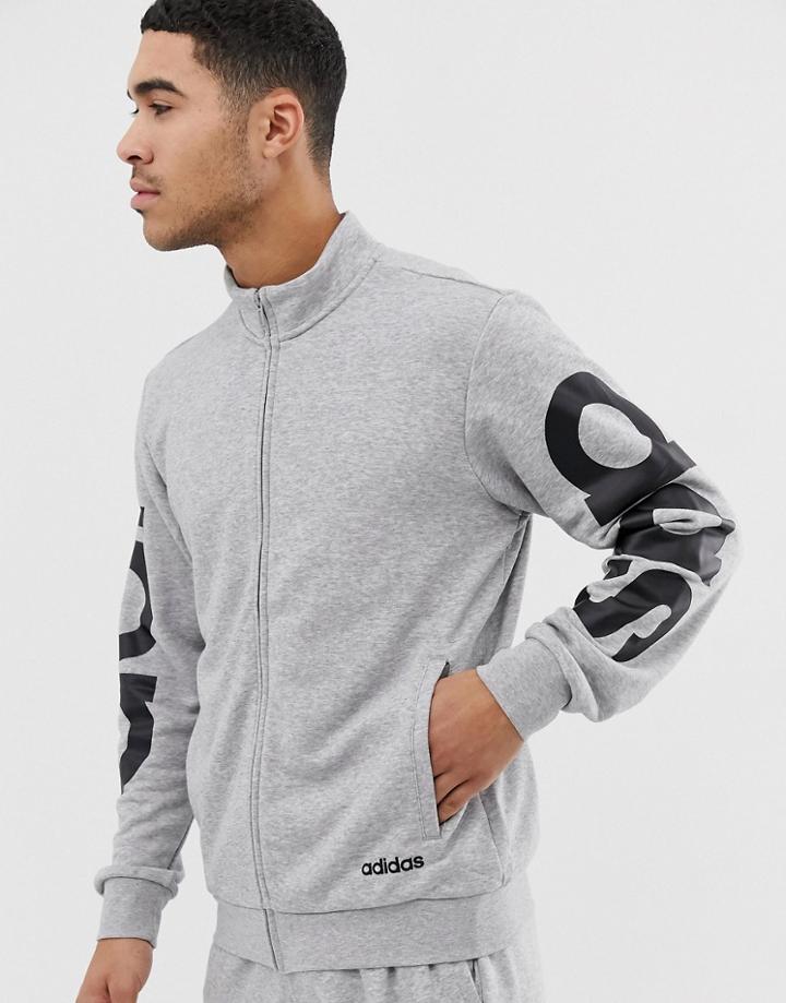 Adidas Performance Logo Sweat In Grey - Gray