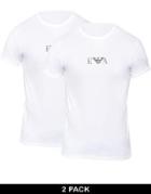 Emporio Armani Crew Neck 2 Pack T-shirt With Chest Logo - White