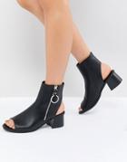 Asos Design Raven Zip Shoe Boots - Black